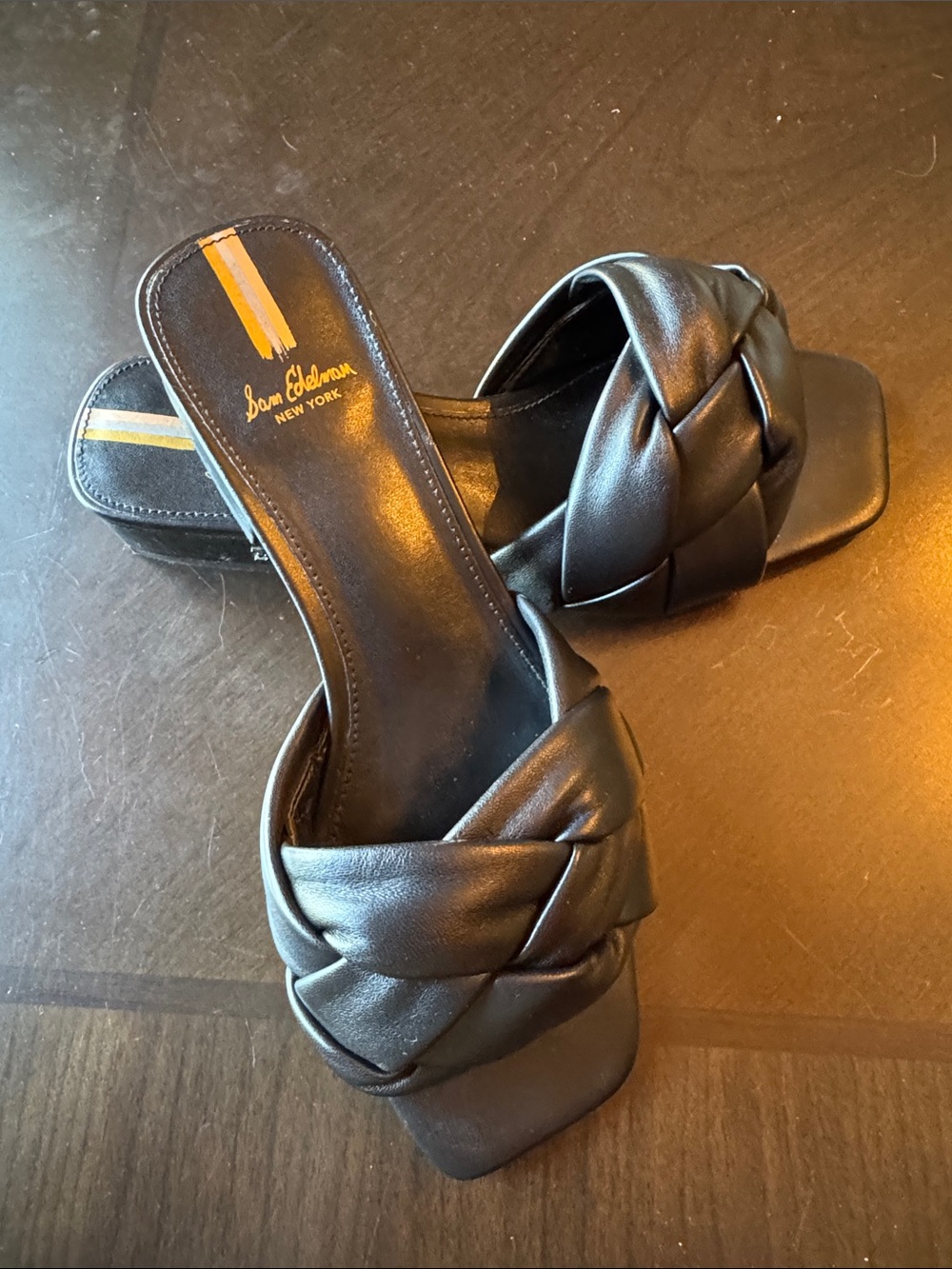 Sam Edelman Black Braided Slide Mules